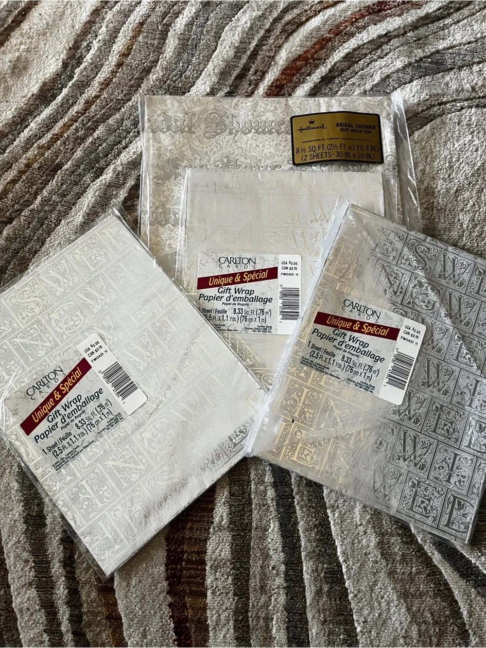 Vintage Bridal & Wedding Gift Wrap Bundle - 4 Factory Sealed Packs
